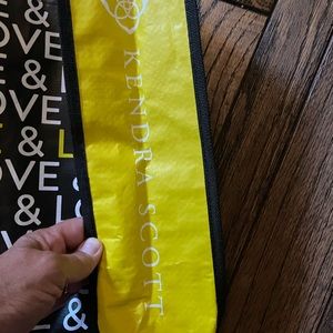 Kendra Scott 100% recycled reusable bag with cloth handles snap closure